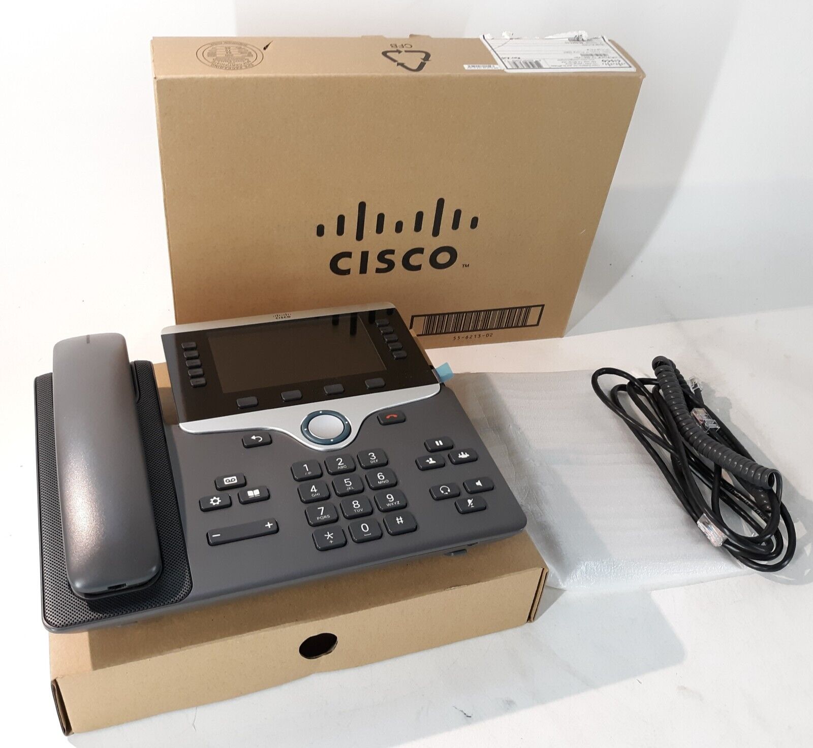 Cisco CP-8861-K9 VoIP Corded Phone Stand Network Cable Headset Cord