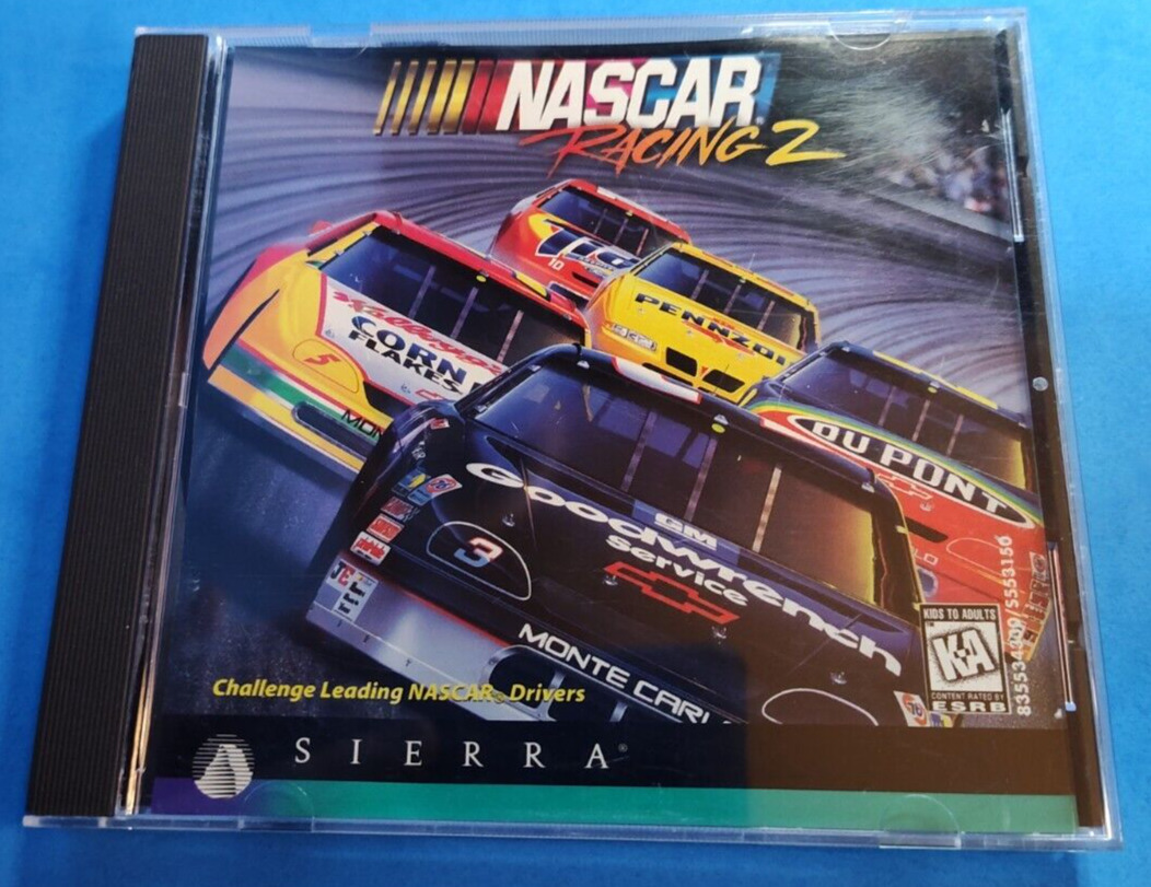 Sierra NASCAR Racing 2 Game Software CD-ROM - Vintage DOS Supports 3Dfx Graphics