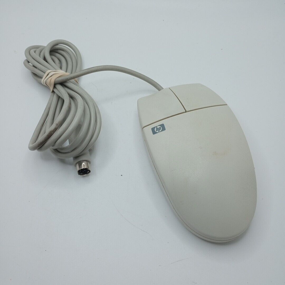 #AK)Vintage HP Hewlett Packard M-S34 Wired Track Ball Computer Mouse Replacement