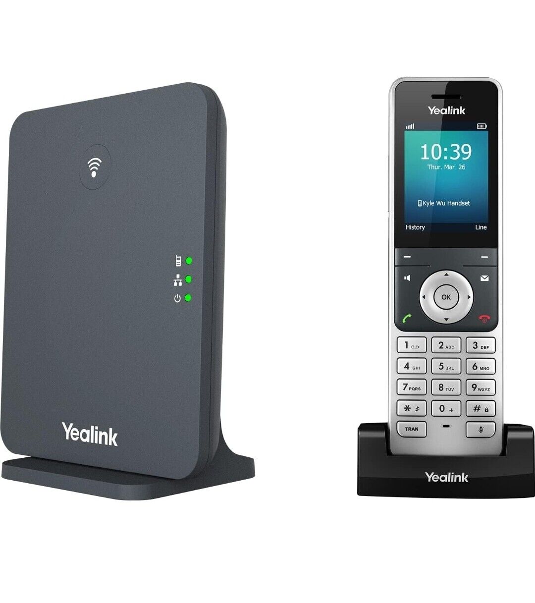 Lot Of 2 Yealink W76P Cordless DECT VoIP Phone Incl W70B BaseW56H Handset 58B0E4