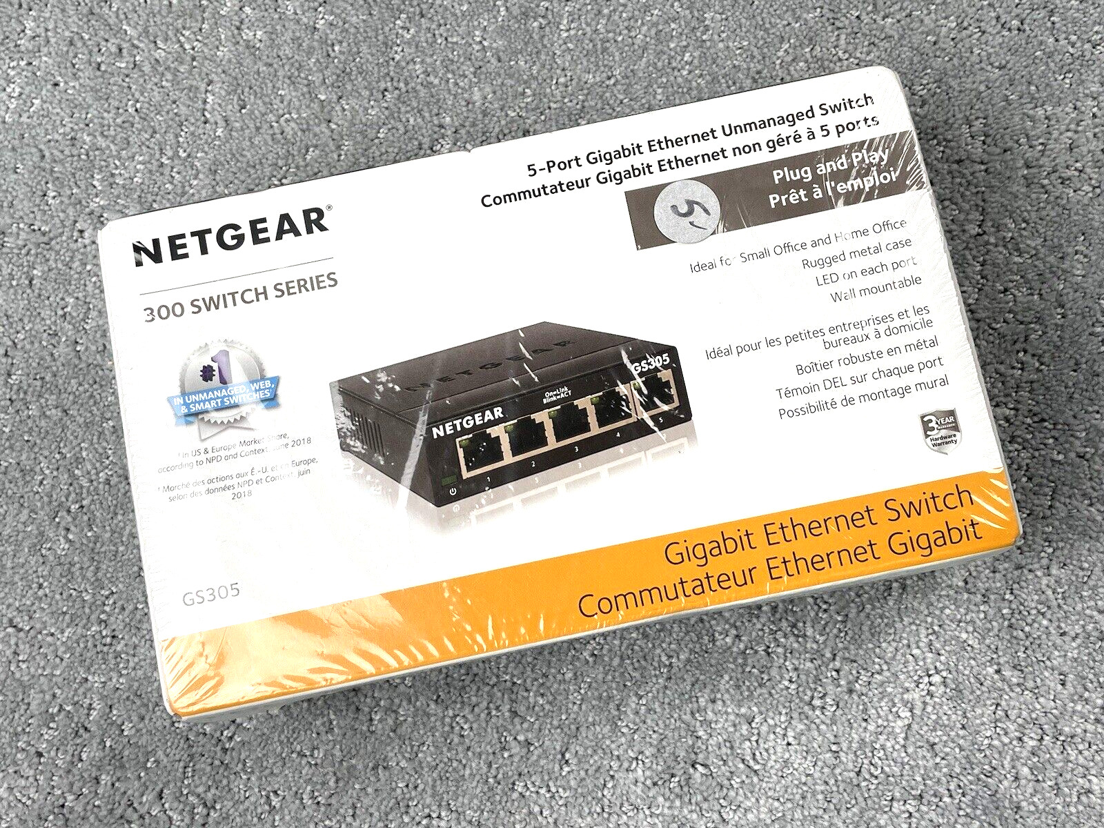 NEW Netgear GS305 Soho Switch Series 5-Port Gigabit Ethernet Switch