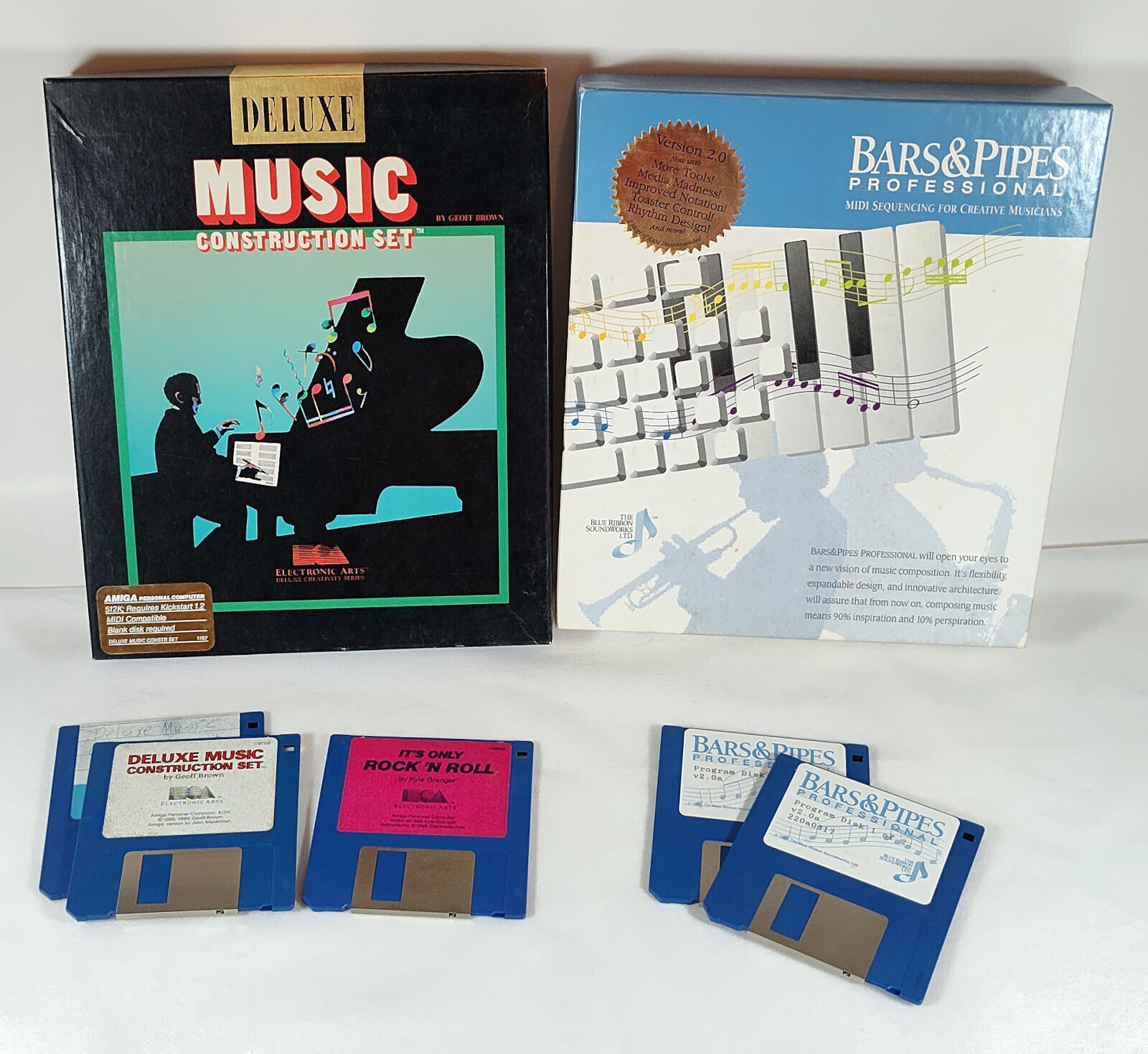 Lot of 2 Amiga programs - Deluxe Music Construction, Bars and Pipes Professional