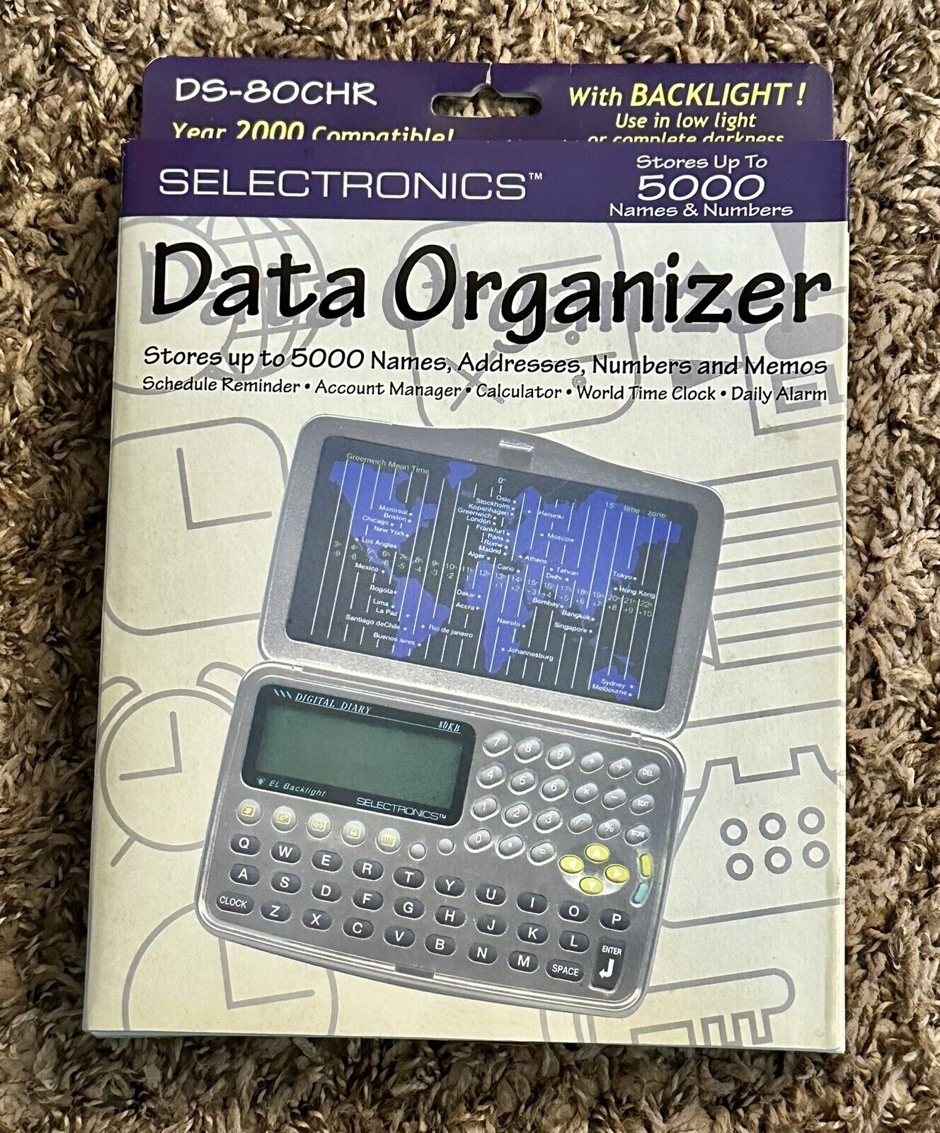Vintage 90s 2000 Compatible Selectronics DS-80CHR Data Organizer New