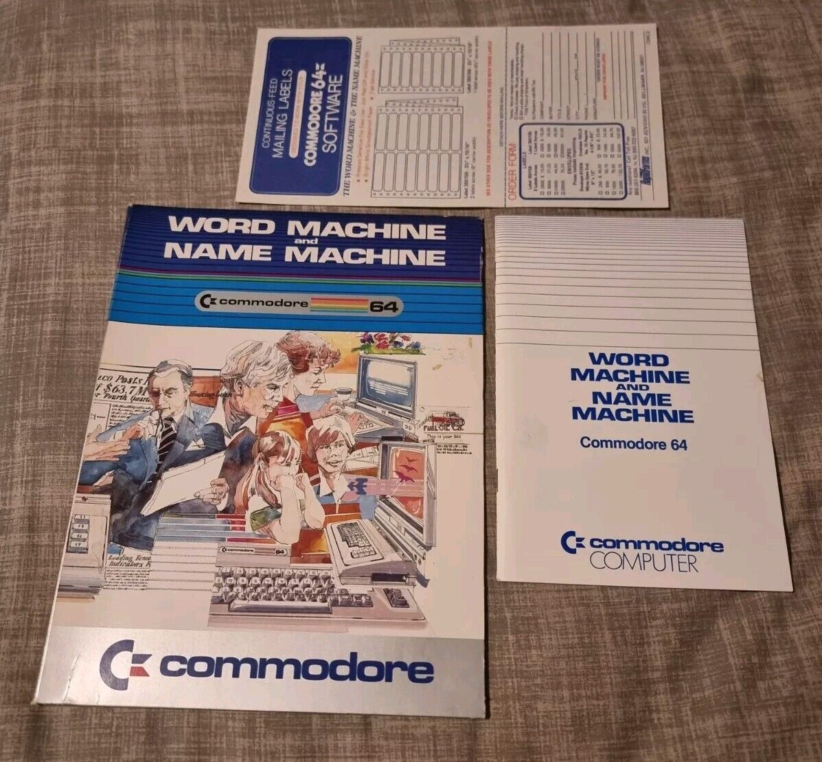 VTG 1983 Word machine & Name Machine Software Commodore 64 Sleeve & Papers Only