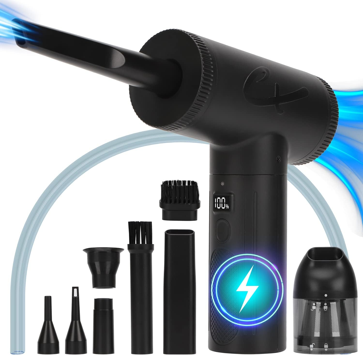 2023 Upgraded Compressed Air Duster, 2-In-1 Electric Air Duster & Vacuum Brushle