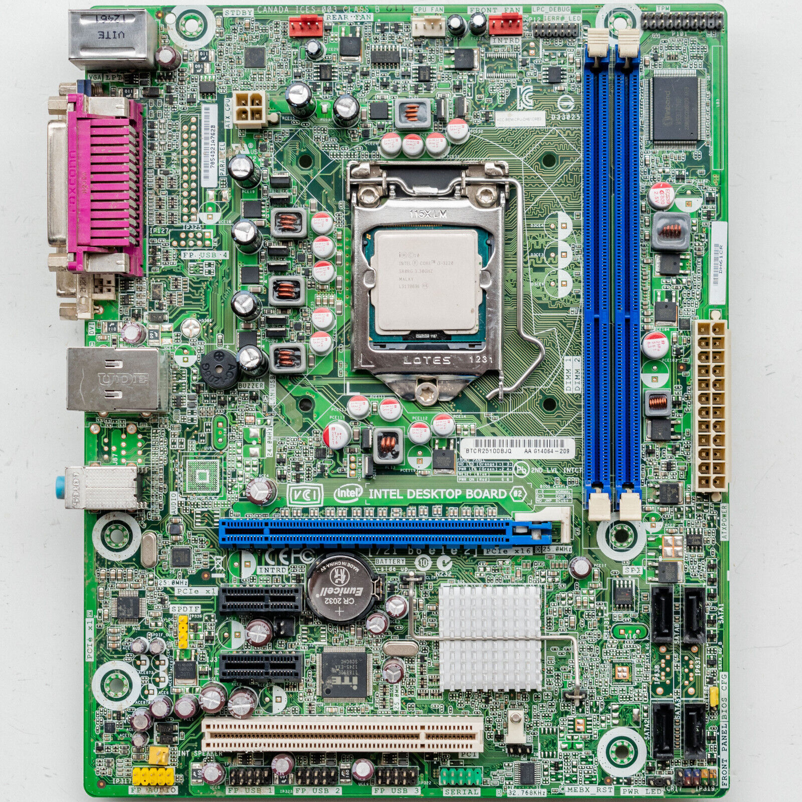 Intel DH61CR LGA1155 Motherboard MicroATX DDR3 SATA PCIe 2.0 2nd 3rd Gen i3-3220