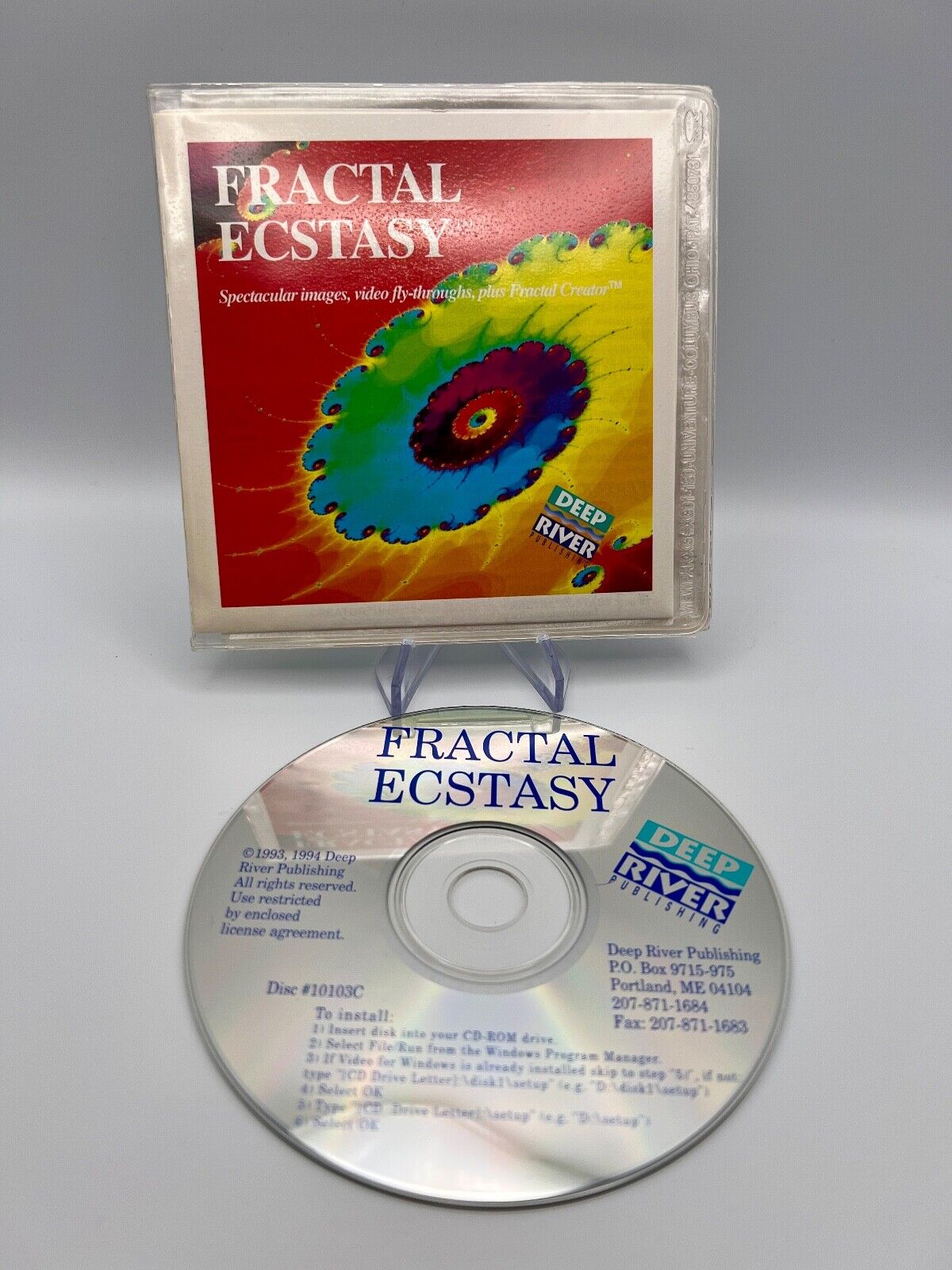 Vintage 90s Fractal Ecstasy PC CD-Rom Software - Deep River Publishing