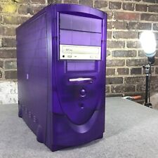 Vintage Custom Clear Purple Tower ATX Retro Gaming PC Case w/Mobo - WORKS picture