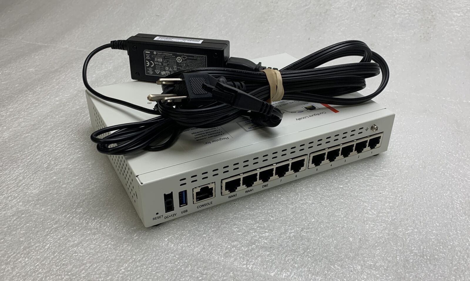 Fortinet Fortigate FG-60E Seven Port Network Security Firewall W/AC Adapter
