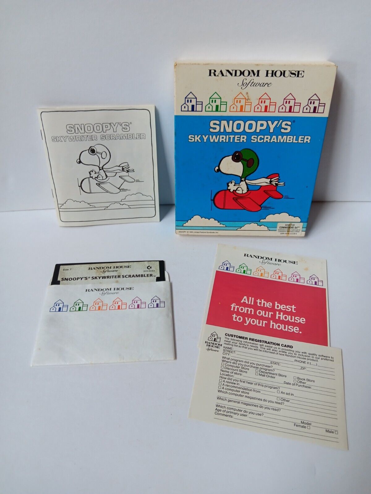 Commodore 64 Snoopys Skywriter Scrambler Computer Game Software Tested/Works