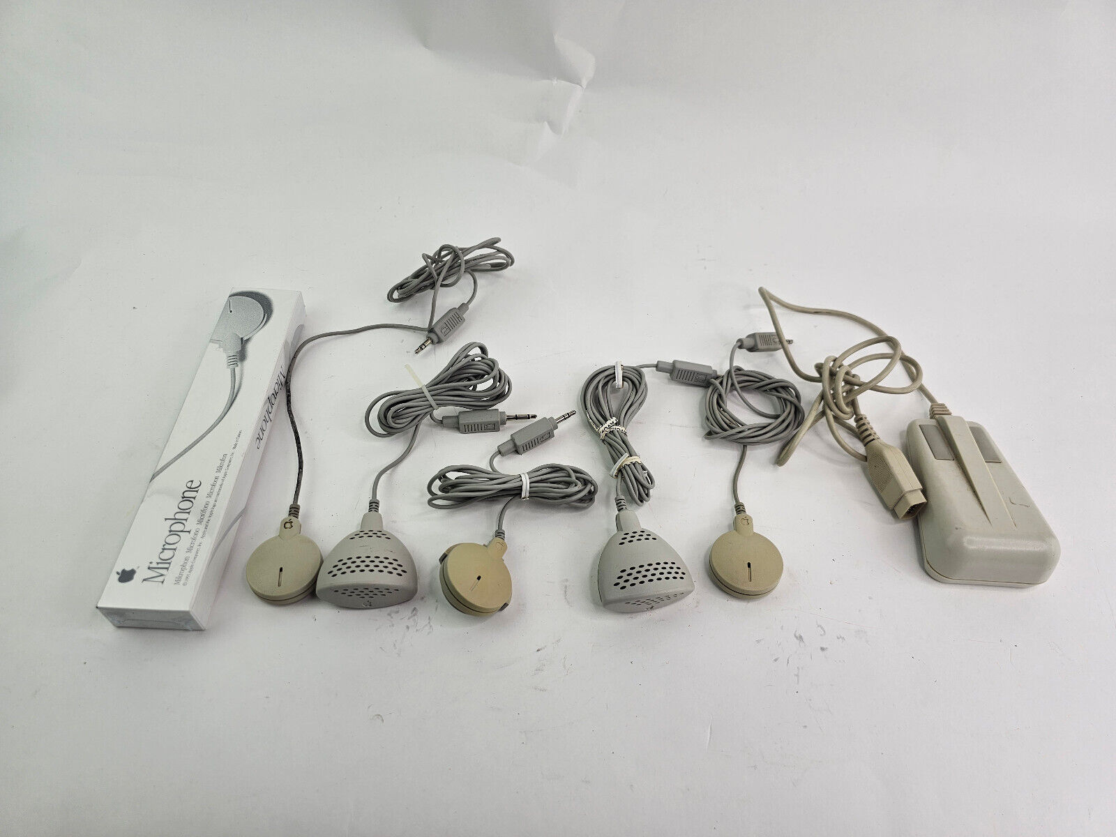 Vintage Apple Microphones and 1 Vintage Mouse untested