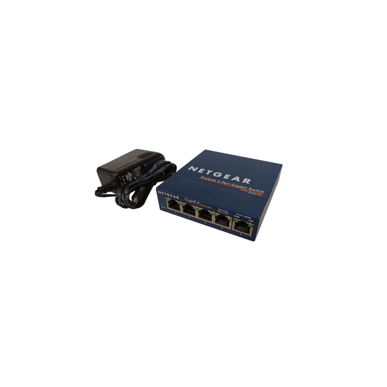Network Switch Ethernet Gigabit RJ45  5 Port Netgear ProSafe GS105 272-11228-01
