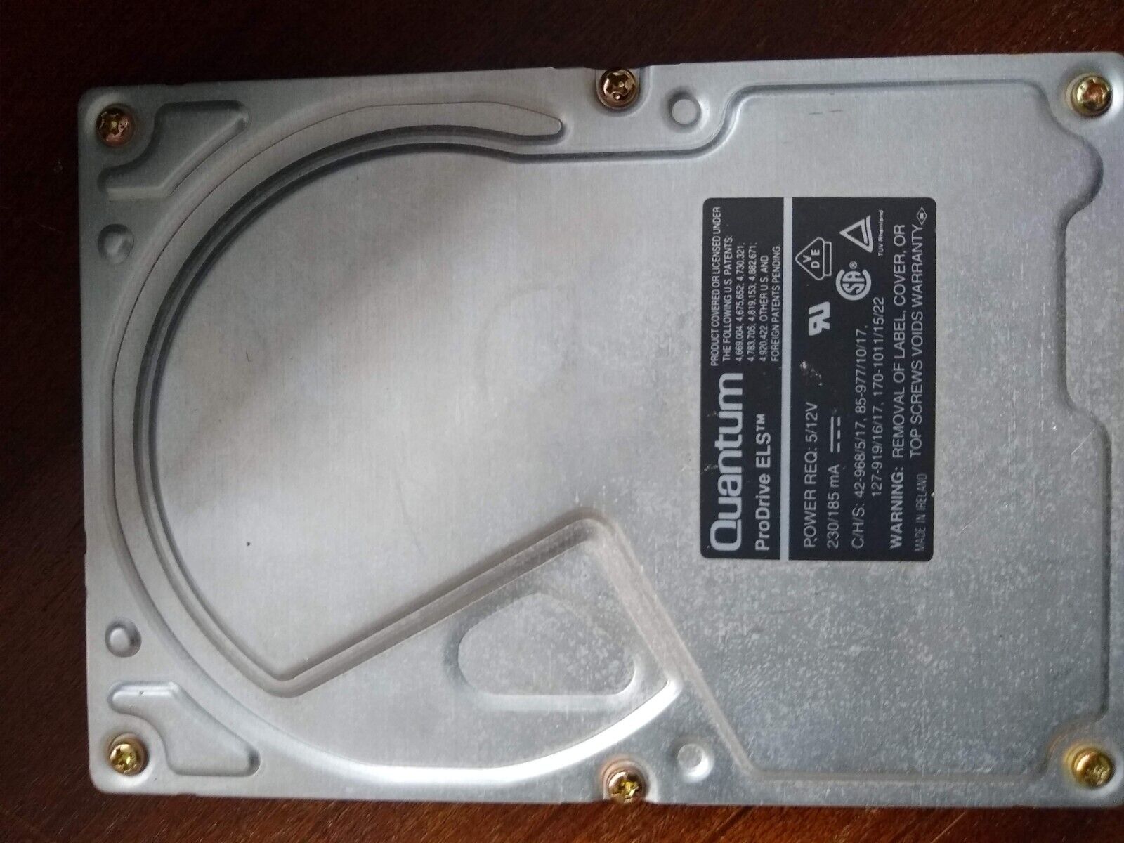 Vintage Quantum ProDrive ELS PI12SO11 SCSI 127MB Hard Disk Drive