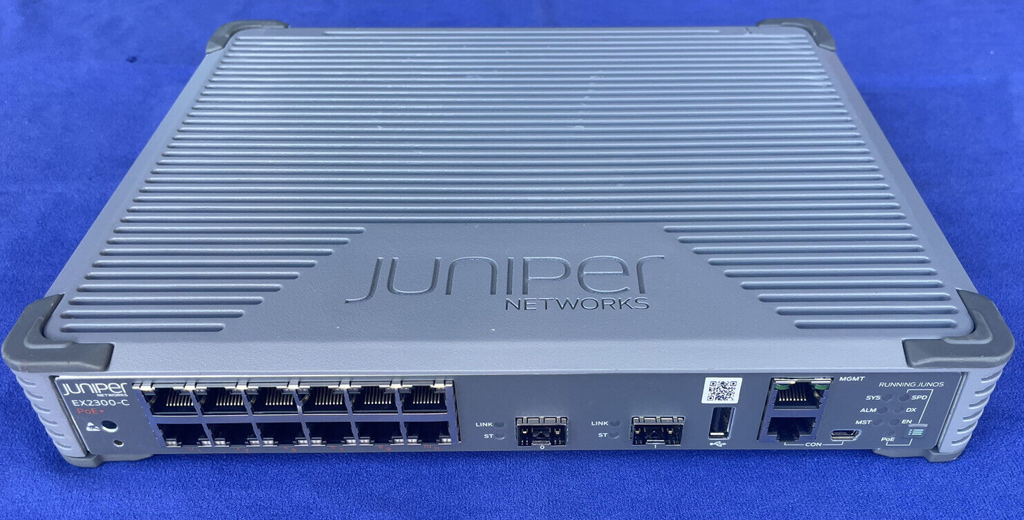 Juniper EX2300-C-12P 12-Port Gigabit Ethernet PoE+ 2x SFP+ AC Power Switch