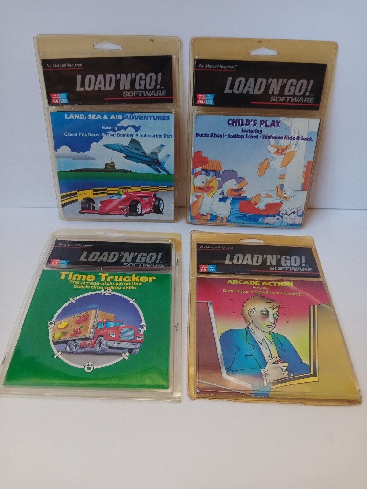 Lot Of 4 Commodore 64/128 Load N Go Software Time Trucker Tested/Works