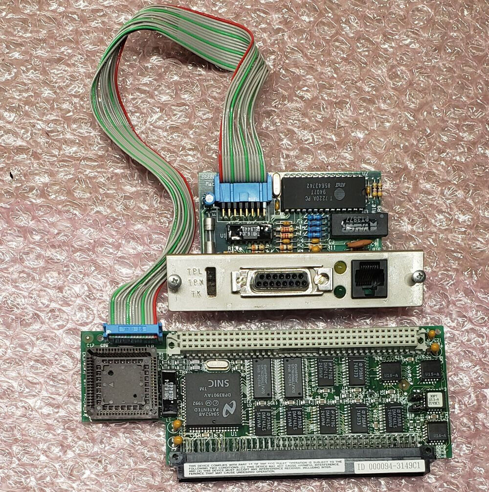 Vintage Asante MacCon 10-base-T/BNC/AUI Ethernet adapter Mac Iisi or SE/30 PDS